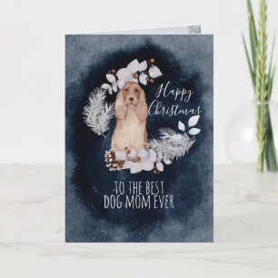 Tarjeta Festiva Navidades Perro Mamá Cocker Spaniel