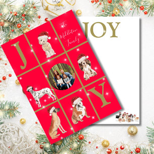 Tarjeta Festiva Navidades Perros Fun Photo Red Holiday Card
