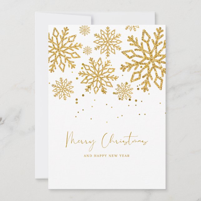 Tarjeta Festiva Navidades personales elegantes y con clase Gold (Anverso)