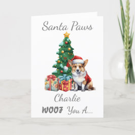 Tarjeta Festiva Navidades personalizables Perro Corgi