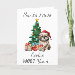 Tarjeta Festiva Navidades personalizables Perro Shih Tzu