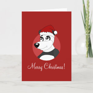 Tarjeta Festiva Navidades personalizado con lindo panda oso coche 