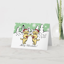 Tarjeta Festiva Navidades Personalizado de los labradores amarillo
