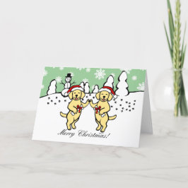Tarjeta Festiva Navidades Personalizado de los labradores amarillo
