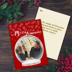 Tarjeta Festiva Navidades Personalizado del Globe de la Nieve de I