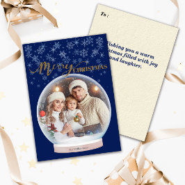 Tarjeta Festiva Navidades Personalizado del Globe de la Nieve de I