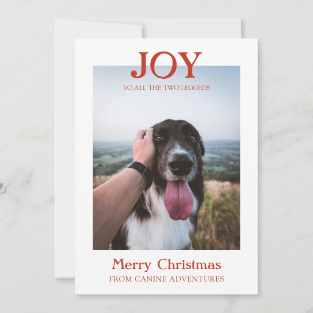 Tarjeta Festiva Navidades Personalizado Dog Photo Dog Walker Busin (Anverso)