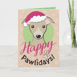 Tarjeta Festiva Navidades Personalizado fawn Iggy Dog Happy pawlid