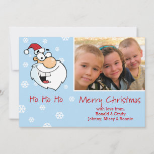 Tarjeta Festiva Navidades personalizado foto / nombre Santa - Ho H