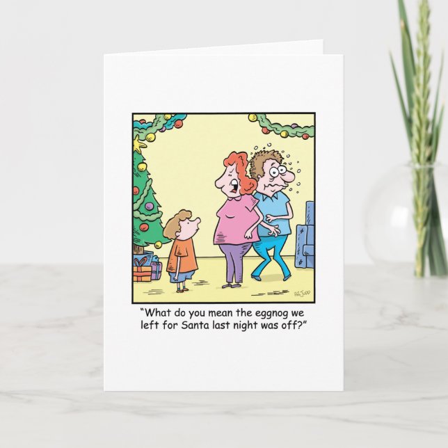 Tarjeta Festiva Navidades Personalizado Off Eggnog (Anverso)