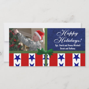 Tarjeta Festiva Navidades Personalizado Patriótico Militar