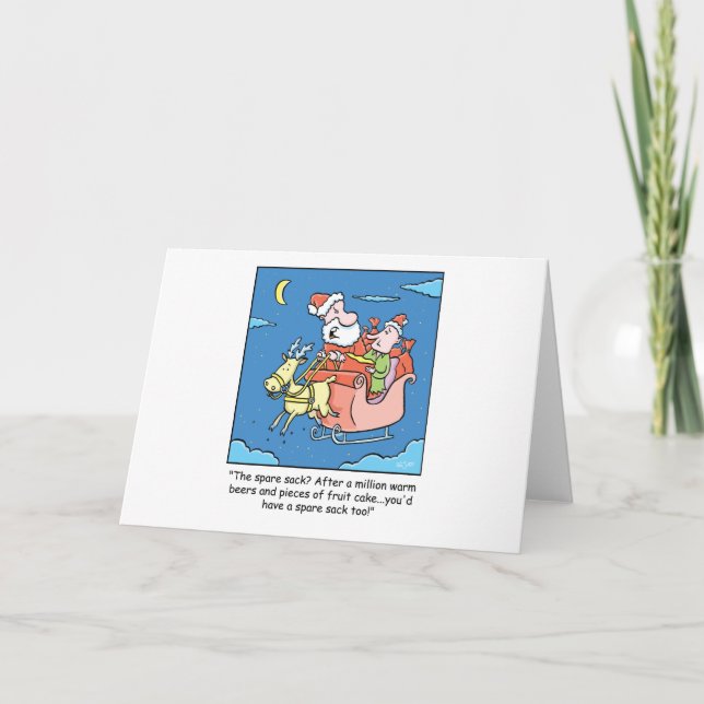 Tarjeta Festiva Navidades Personalizado Santa Claus Sick (Anverso)