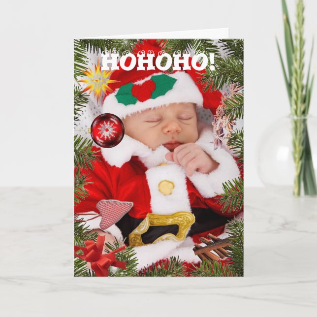 Tarjeta Festiva NAVIDADES personalizados BABY SANTA SEASON (Anverso)