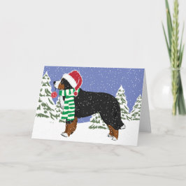 Tarjeta Festiva Navidades personalizados Bernese Mt Holiday Dog