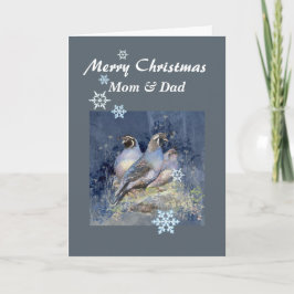 Tarjeta Festiva Navidades personalizados California Quail Bird Scr