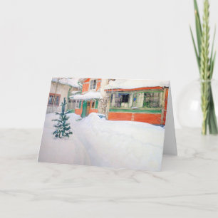Tarjeta Festiva Navidades Personalizados Carl Larsson cobran cabañ
