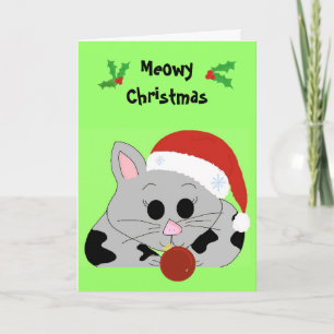 Tarjeta Festiva Navidades personalizados Cat