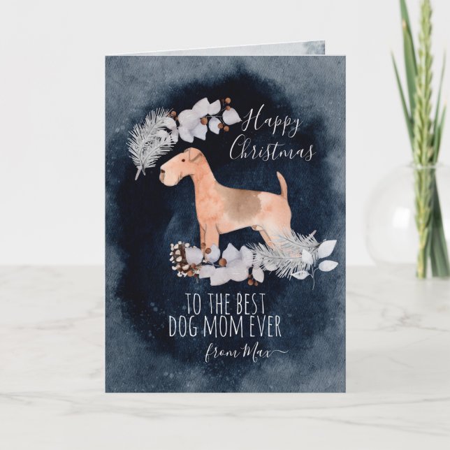 Tarjeta Festiva Navidades personalizados de acuarela del territori (Anverso)