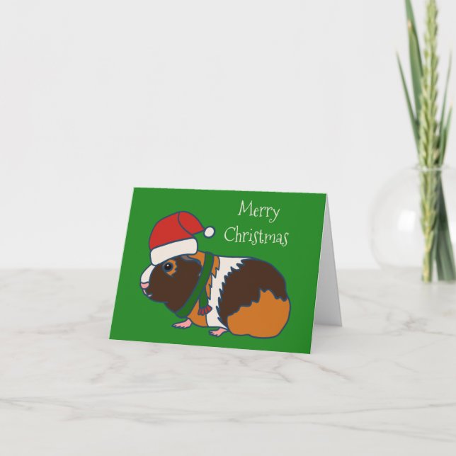 Tarjeta Festiva Navidades Personalizados de cerdo de Guinea (Anverso)
