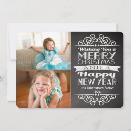 Tarjeta Festiva navidades Personalizados de Chalkboard Vintage de 