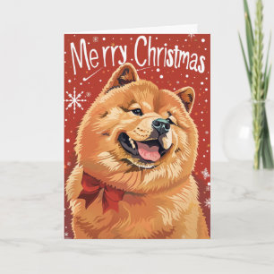 Tarjeta Festiva Navidades personalizados de Chow Chow