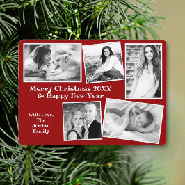 Tarjeta Festiva Navidades Personalizados de Collage de fotos famil