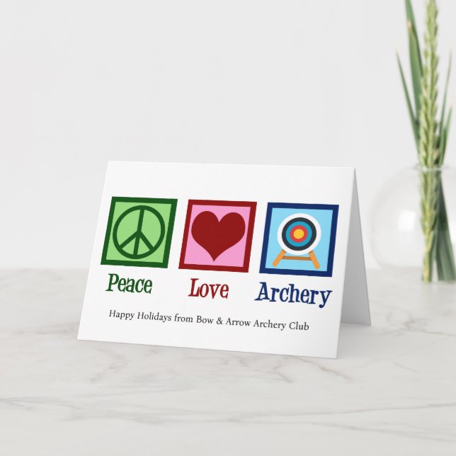 Tarjeta Festiva Navidades Personalizados de  de Peace Love Archery (Anverso)
