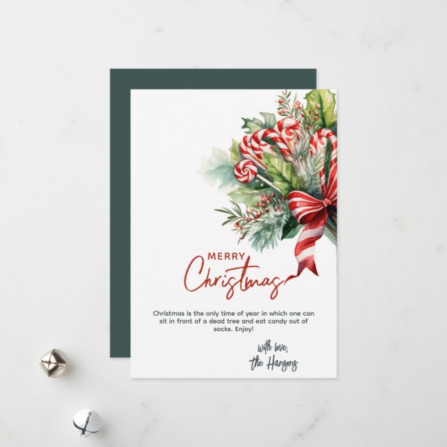 Tarjeta Festiva Navidades Personalizados de dulces dulces y dulces (Anverso/Reverso In Situ)