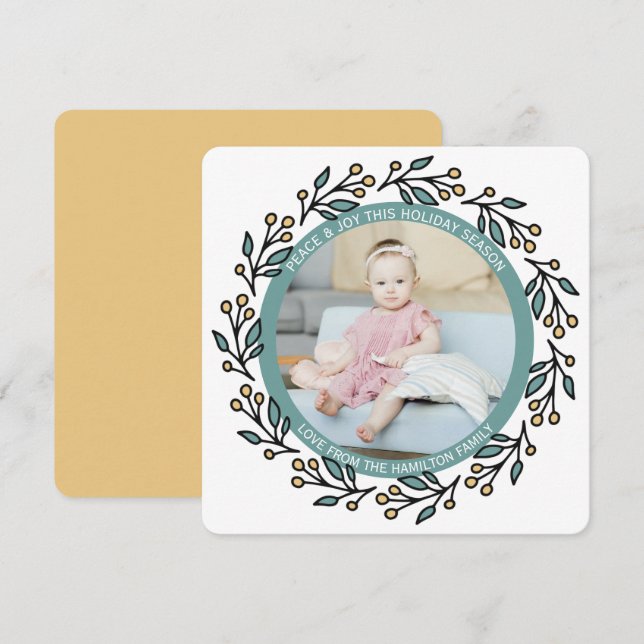 Tarjeta Festiva Navidades Personalizados de la Fotos de la Guerra  (Anverso / Reverso)