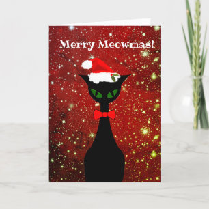 Tarjeta Festiva Navidades personalizados de Merry Meowmas
