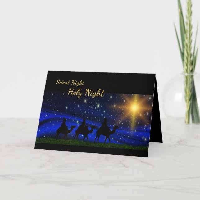 Tarjeta Festiva Navidades personalizados de Noche Santa (Anverso)