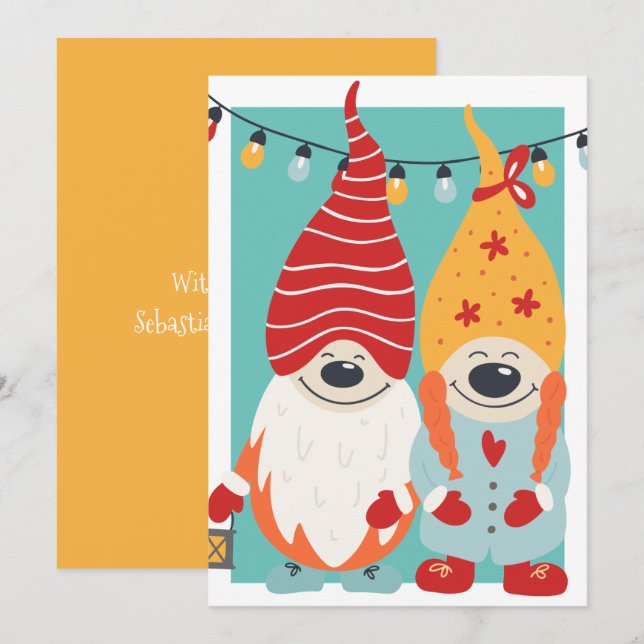 Tarjeta Festiva Navidades personalizados de pareja de gobernantes (Anverso / Reverso)