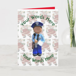 Tarjeta Festiva Navidades Personalizados de policía blanco