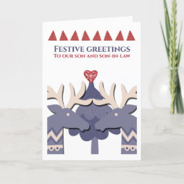 Tarjeta Festiva Navidades personalizados de renos gays escandinavo