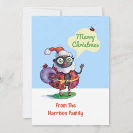 Tarjeta Festiva Navidades Personalizados de Santa Ladybug