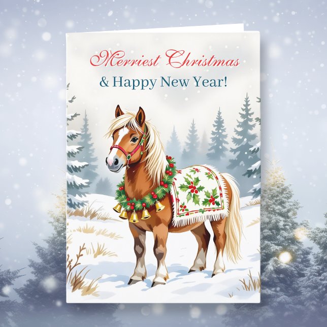 Tarjeta Festiva Navidades personalizados de Shetland Pony (Subido por el creador)