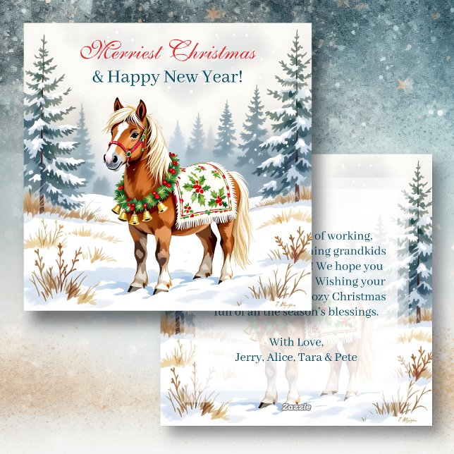 Tarjeta Festiva Navidades personalizados de Shetland Pony (Subido por el creador)