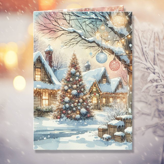 Tarjeta Festiva Navidades personalizados de sincera aldea folk (Subido por el creador)