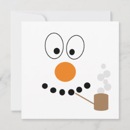 Tarjeta Festiva Navidades Personalizados de Snowman Face