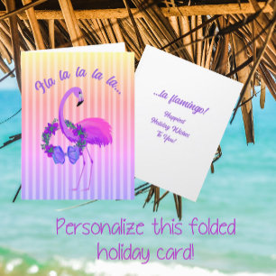 Tarjeta Festiva Navidades personalizados del flamenco púrpura trop