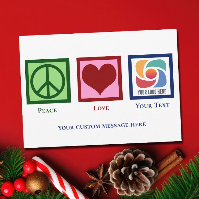 Tarjeta Festiva Navidades Personalizados del logotipo de Peace Lov (Subido por el creador)