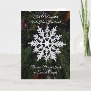 Tarjeta Festiva Navidades personalizados del marido de la hija de 