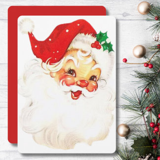 Tarjeta Festiva navidades Personalizados del Viaje Retro Santa Cla