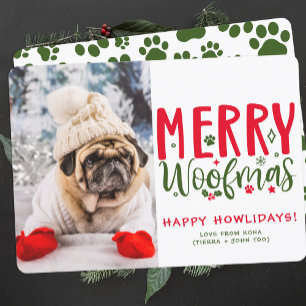Tarjeta Festiva Navidades personalizados Foto de perro divertida c