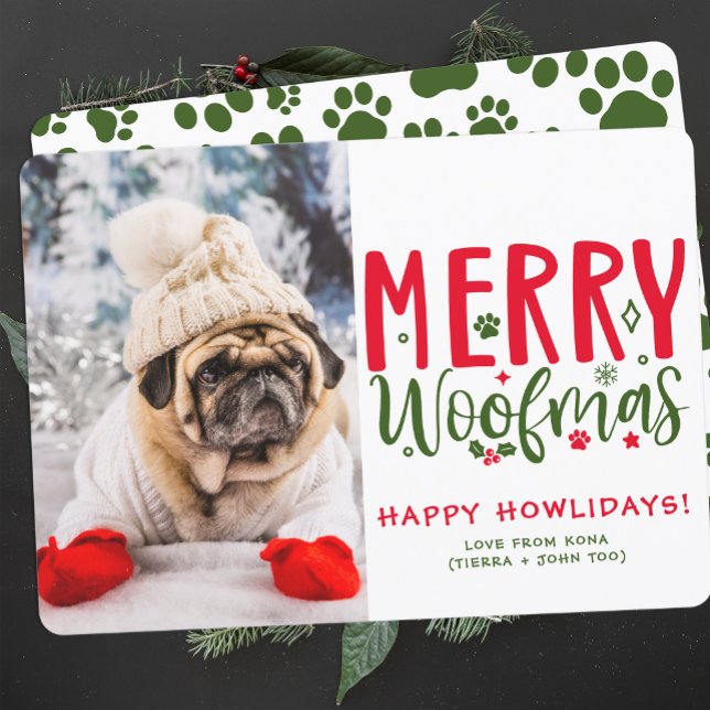 Tarjeta Festiva Navidades personalizados Foto de perro divertida c (Subido por el creador)