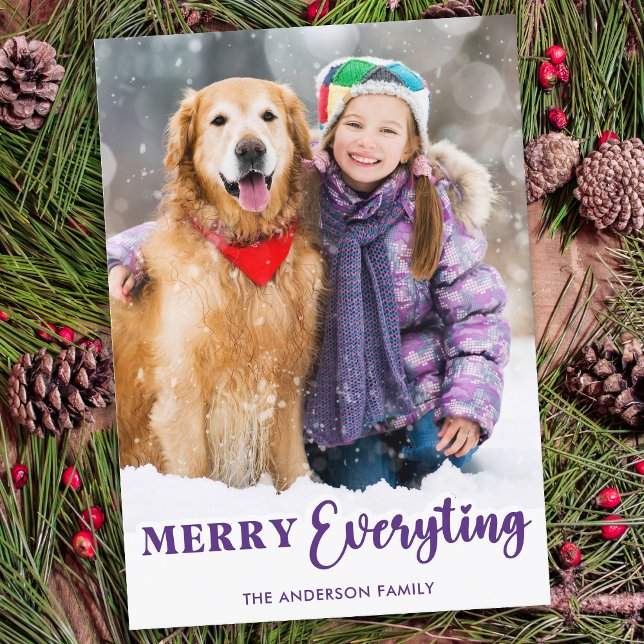 Tarjeta Festiva Navidades Personalizados Foto Merry Everything (Subido por el creador)