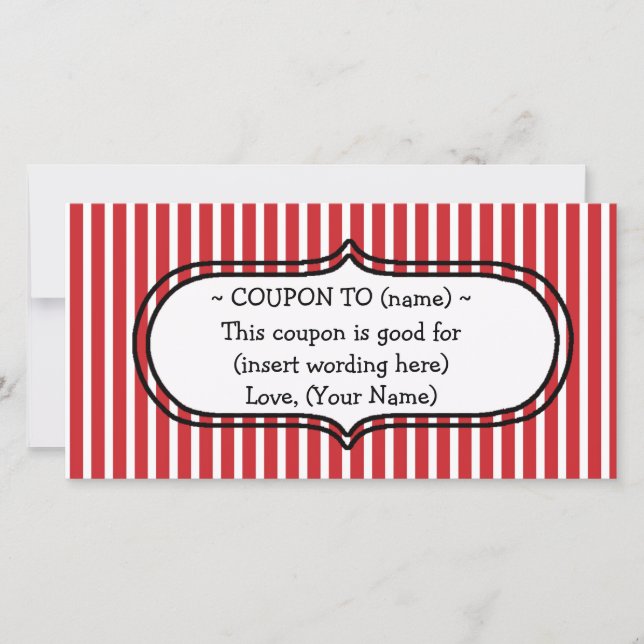 Tarjeta Festiva NAVIDADES personalizados GIFT COUPON (Anverso)
