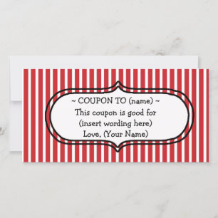 Tarjeta Festiva NAVIDADES personalizados GIFT COUPON