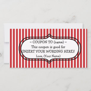 Tarjeta Festiva NAVIDADES personalizados GIFT COUPON