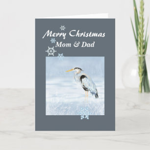 Tarjeta Festiva Navidades personalizados Gran Escritura de Aves Az